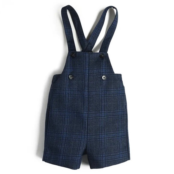 New toddler boy’s suspender overall shorts 18 months - Picture 1 of 8